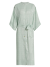 Jonathan Simkhai Odelia Metallic Button-front Coverup Maxi Dress In Seafoam