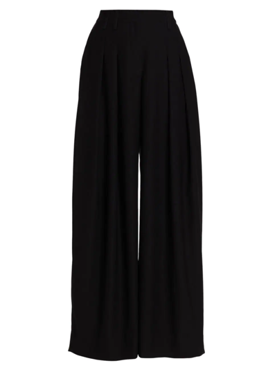 Monot Double-pleated Wide-leg Pants In Black