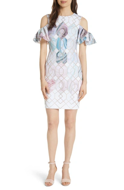 Ted Baker Krimba Sea Of Clouds Sheath Dress In White