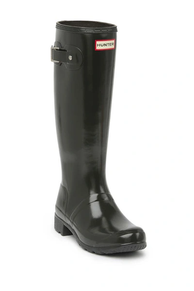 Hunter Original Tour Gloss Packable Rain Boot In Tarn