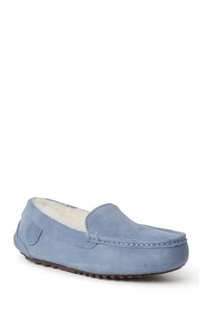 Fireside By Dearfoams Mel Genuine Shearling Lined Moccasin Slipper In Flintstone