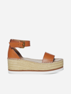 See By Chloé Glyn Leather Platform Espadrille Sandals