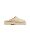 Wandler 'rosa' Platform Round Toe Leather Mules In Neutral