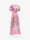 Saloni Long Silk Dress - Atterley In Pink