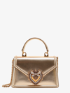 Dolce & Gabbana Leather Handbag With Metal Detail In Gold