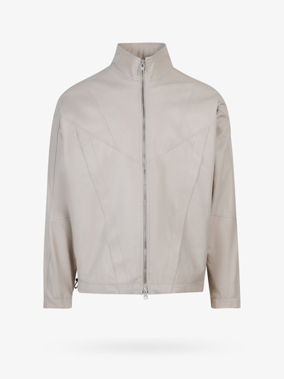 Dfour Leather Jacket - Atterley In Beige