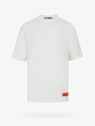 Heron Preston White Logo-embroidery Crewneck T-shirt