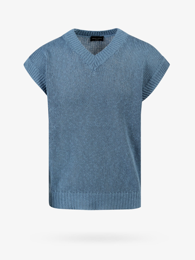 Roberto Collina Ribbed Cotton And Linen Jumper - Atterley In Blue