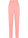 Dolce & Gabbana High-waisted Tailored Trousers In Pink