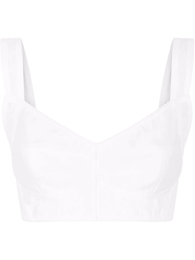 Dolce & Gabbana Corset Crop Top In White