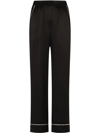 DOLCE & GABBANA CONTRAST-TRIM SATIN PAJAMA BOTTOMS