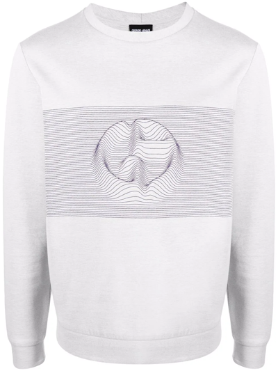 Giorgio Armani Logo-print Cotton-blend Sweatshirt In Grey