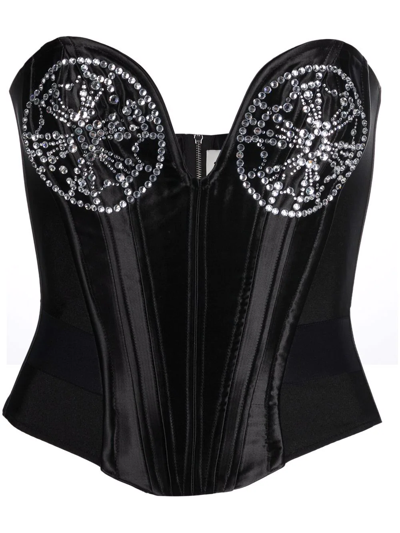 Seen Users Crystal-embellished Strapless Top In Black