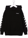 Off-white Arrows Logo-print Cotton Hoody 6-10 Years In Black