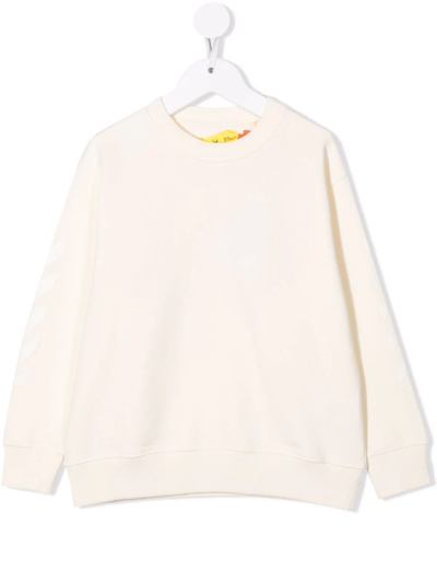 Off-white Kids' Light Pink Sweatshirt With Print In Bianco