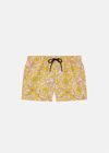 Versace Baroque-print Drawstring Shorts In Pink+yellow
