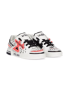 DOLCE & GABBANA HAND-PAINTED LEATHER SNEAKERS