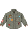 DOLCE & GABBANA PATCH-DETAIL QUILTED SHIRT JACKET