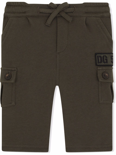 Dolce & Gabbana Babies' Drawstring-waist Trousers In Green