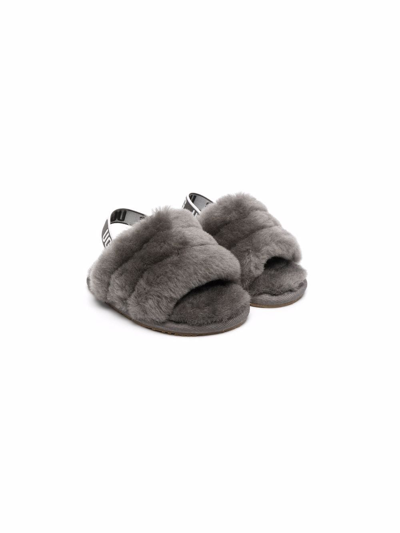 Ugg Babies' Logo-slingback Sandals Set In Grey