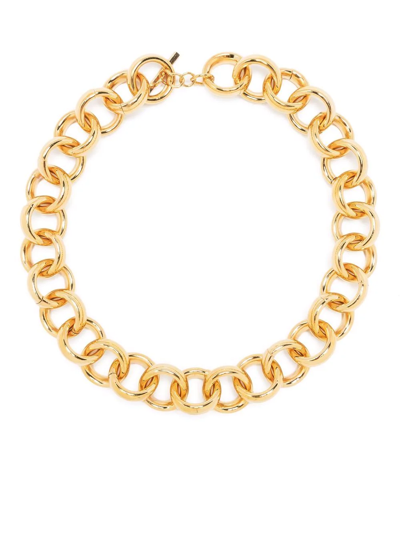 Saint Laurent Rolo-chain Choker Necklace In Gold