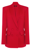 ALEX PERRY WOMEN'S WELLS SATIN-CREPE DOUBLE-BREASTED BLAZER