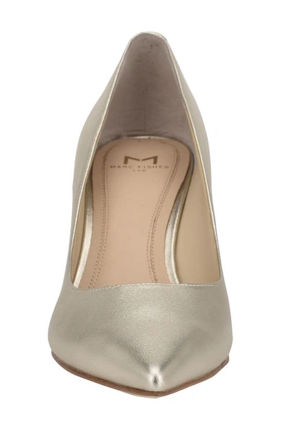 Marc Fisher Ltd Zala Block Heel Pump In Gold Leather