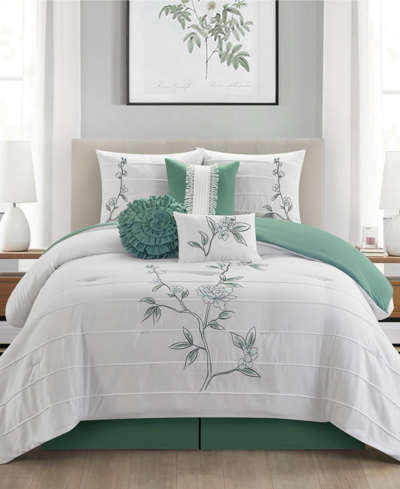 Stratford Park Mona 7-piece Comforter Set, Queen In Green