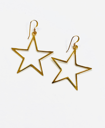 Roberta Sher Designs Women's Large Star Earrings With 14k Gold Fill Earwires