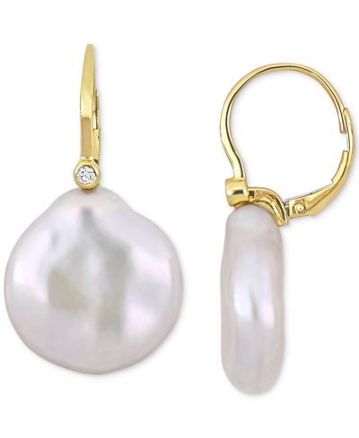 Macy's Cultured Freshwater Button Pearl (17-1/2 In Gold