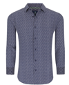 Tom Baine Regular Fit Performance Stretch Long Sleeve Button Front Shirt In Navy Dots