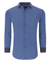 Tom Baine Slim Fit Performance Long Sleeve Geometric Button Down In Royal Geo