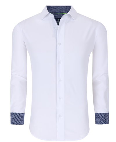 Tom Baine Regular Fit Performance Stretch Long Sleeve Button Front Shirt In White