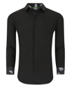 Tom Baine Slim Fit Performance Long Sleeve Geometric Button Down In Black