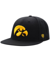 TOP OF THE WORLD MEN'S TOP OF THE WORLD BLACK IOWA HAWKEYES TEAM COLOR FITTED HAT