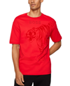Hugo Boss Boss Men's Organic-cotton Tiger Graphic T-shirt In Bright Red
