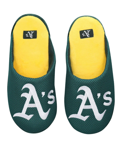 Foco Men's  Oakland Athletics Big Logo Colorblock Mesh Slippers In Green