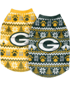 FOCO GREEN BAY PACKERS REVERSIBLE HOLIDAY DOG SWEATER