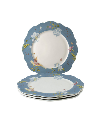 Laura Ashley Heritage Collectables Seaspray Uni Irregular Plates In Gift Box, Set Of 4 In White With Light Blue