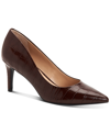 Alfani Jeules Womens Faux Leather Pointed Toe Pumps In Brown Croc