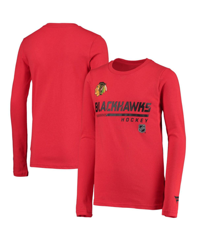 Fanatics Youth Boys  Branded Red Chicago Blackhawks Authentic Pro Prime Long Sleeve T-shirt