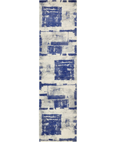 Bayshore Home Closeout!  Wisdom Wis4 2' 7" X 10' Runner Area Rug In Navy Blue