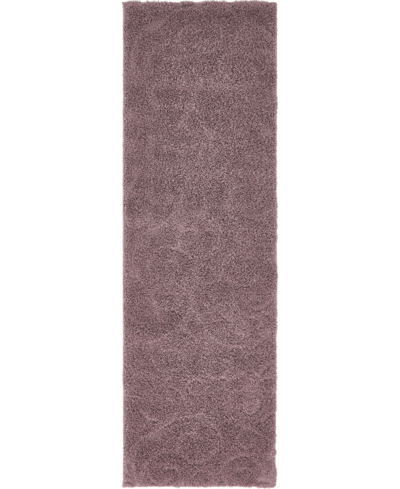 Bayshore Home High-low Pile Malloway Shag Mal1 2' X 6' 7" Runner Area Rug In Violet