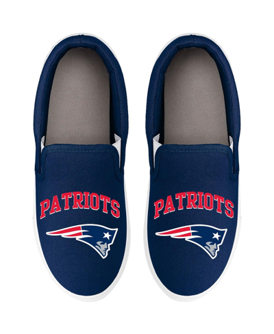 Foco Women's  New England Patriots Big Logo Slip-on Sneakers In Navy