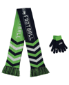FOCO MEN'S AND WOMEN'S FOCO COLLEGE NAVY SEATTLE SEAHAWKS GLOVE AND SCARF COMBO SET