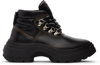 MAISON MARGIELA BLACK LEATHER LACE-UP BOOTS