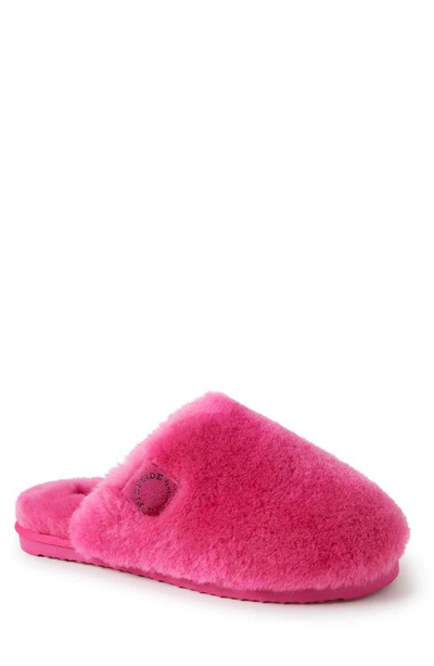 Dearfoams Fireside Genuine Shearling Mule Slipper In Paradise Pink