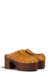 Marni Whipstitch Open-back Platform Mules In Honey