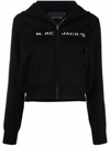 Marc Jacobs Black 'the Cropped Zip Hoodie' Hoodie In Black
