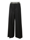 Stella Mccartney Black Palazzo Trousers With Logoed Band In Black